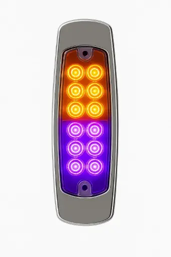 [MULT/6138/TR/AM/PU] Plafón lateral de 12 LED ámbar/morado