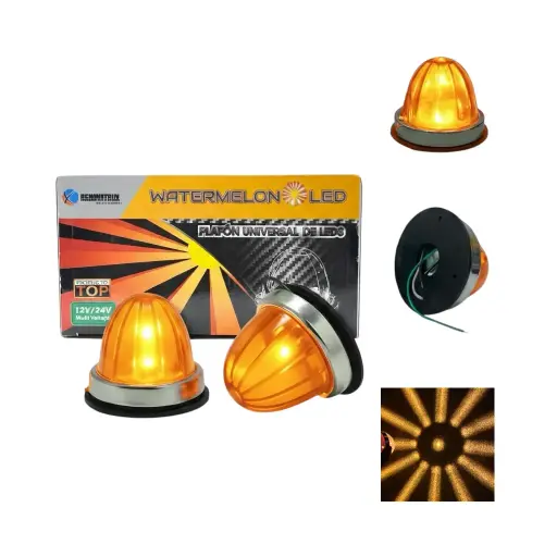 [MULT/GLASS6218/AM] Plafón ámbar watermelon con LED vidrio