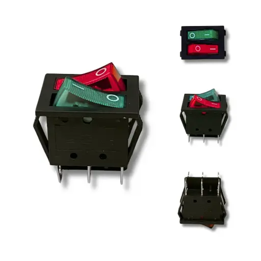 [SW-110RV] Switch tecla doble encendido rojo/verde