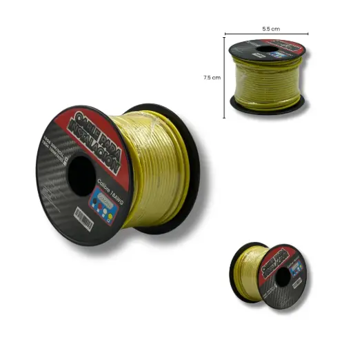 [18GA YELLOW 30M/ROLL] Cable para instalación amarillo de calibre 18/30 M
