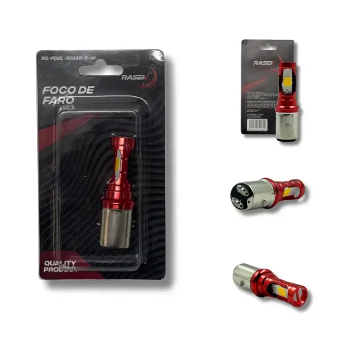 [RS-FDEL-5016R-Y-W] Foco de media vuelta bicolor