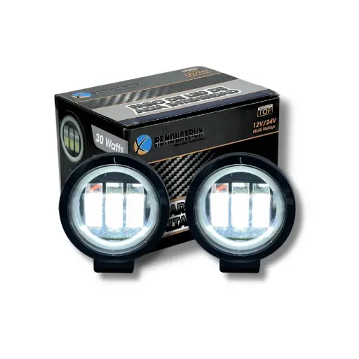 [FL362/STR/PINK] Faro LED cuadrado de 30W con arillo rosa