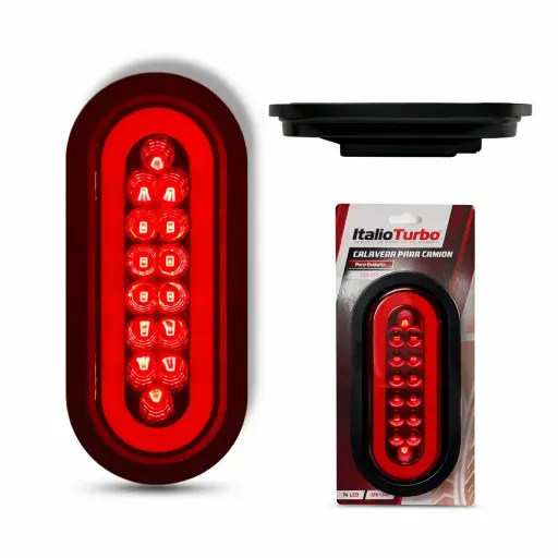 [PLA6783R-SAI] Plafón LED rojo ovalado para embutir
