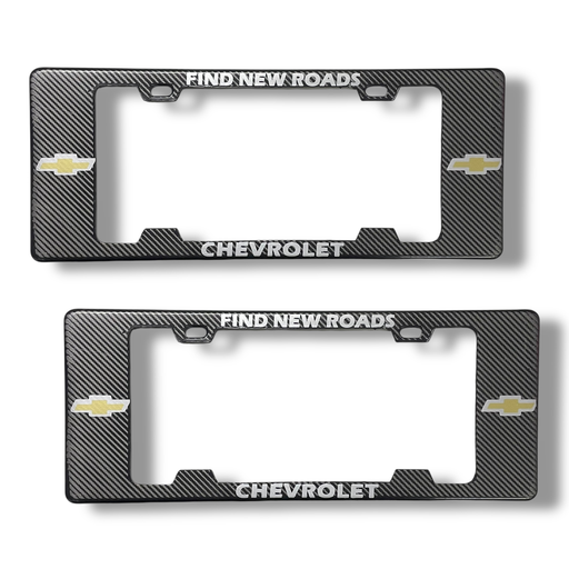 [MARCO-CHEVROLETCAR]  Portaplaca legal con diseño chevrolet carbón