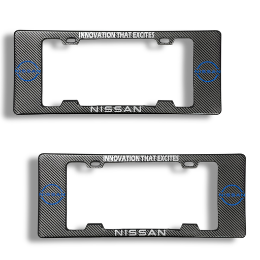 [MARCO-NISSANLBL]  Portaplaca legal con diseño Nissan azul con letras