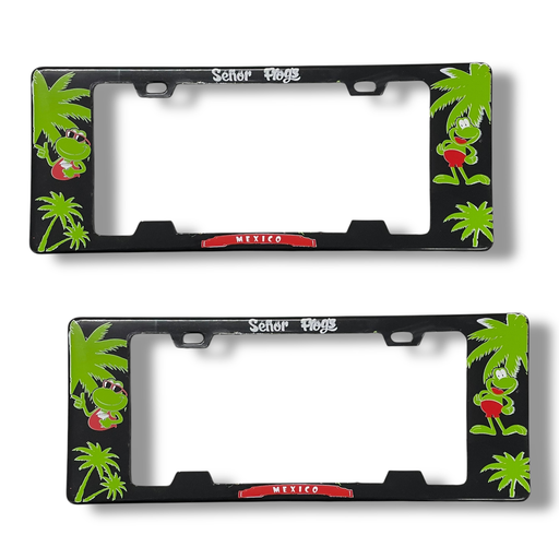 [MARCO-FROGSPL]  Portaplaca legal con diseño Sr. Frogs playa
