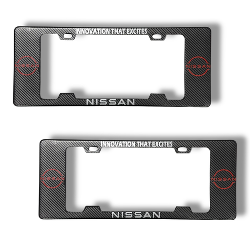 [MARCO-NISSANLR]  Portaplaca legal con diseño Nissan rojo con letras