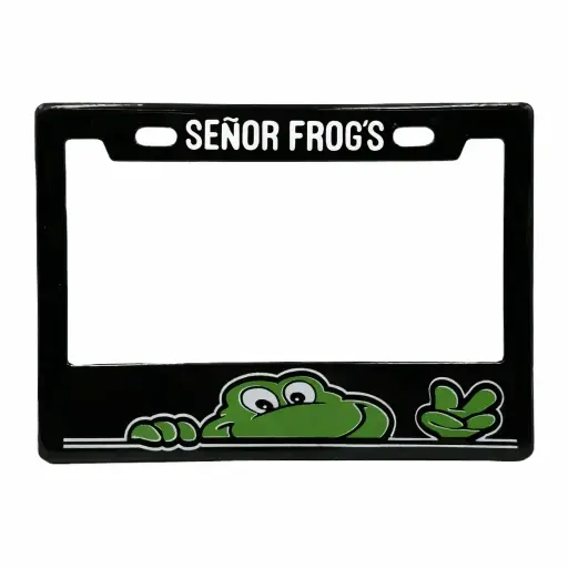 [PPM-FROGSPAZ] Portaplaca para motocicleta Sr Frogs amor y paz