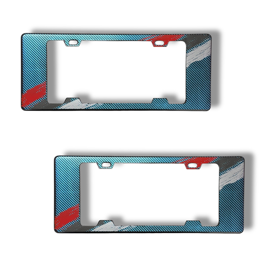 [MARCO-FBRNB] Portaplaca legal tipo fibra con rayas rojo, negras y blanco 