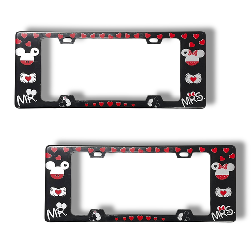 [MARCO-RATON]  Portaplaca legal con diseño sr y sra mouse