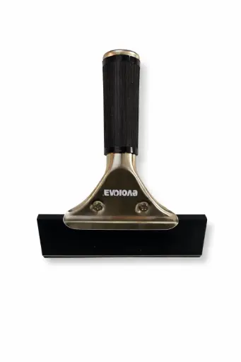 [HE-029] Espátula de acero con goma negra