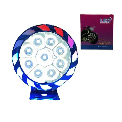 [FA-MLHR9RGBB] Faro LED rgb para moto con 9 LED y carcasa azul