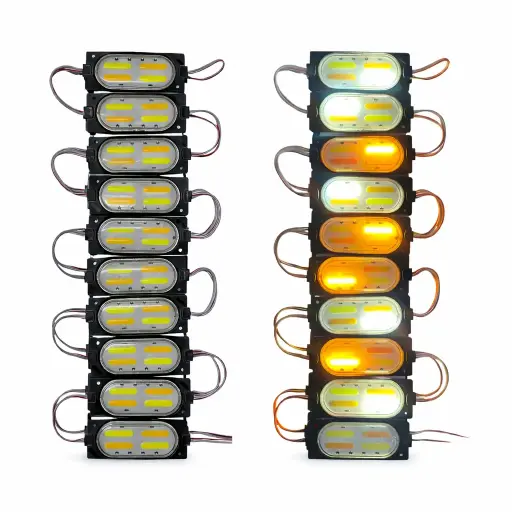 [MODULO57 WHITE/AMBER] Módulo LED Intermitente COB 4 Chips blanco/ámbar