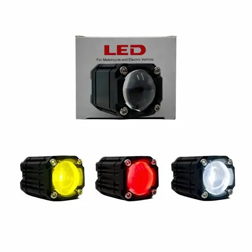 [JR-MT125-30W BK BODY] Faro LED auxiliar con lupa blanco/rojo/ámbar 