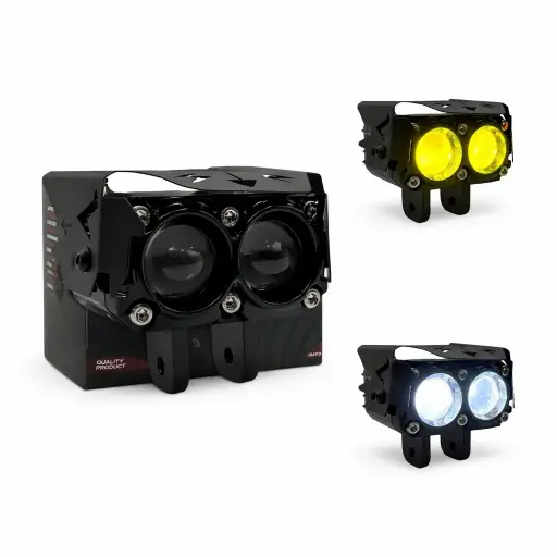 [RS-LED-13157Y-W] Faro LED con lupa tipo binocular y visera