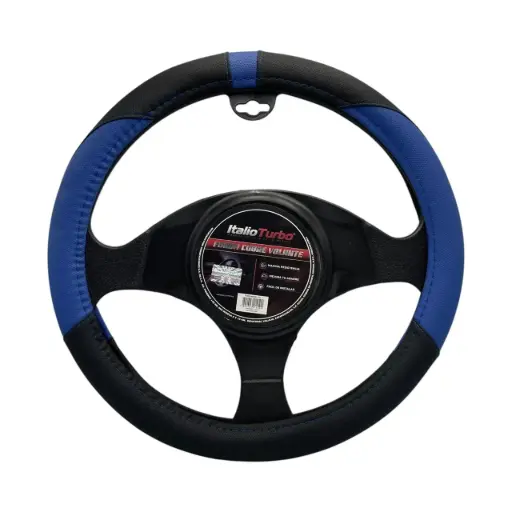 [FVO218BKBL-SAI] Funda cubrevolante vinipiel azul con negro 