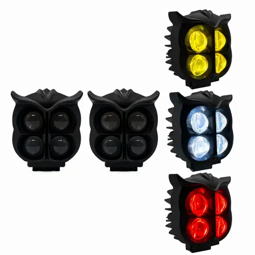 [U494LUPADUAL] Faro para niebla 4 lupas bicolor tipo buho