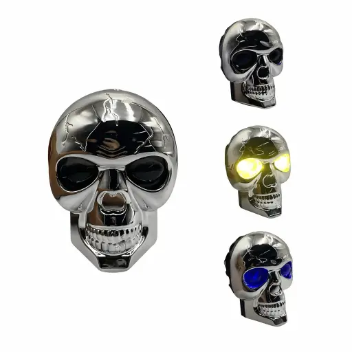 [FALM99SL-SAI] Faro LED tipo calavera bicolor y RGB con carcasa cromada