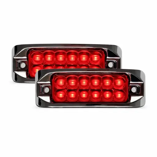[TR-120 ROJO PAR] Plafón rectangular rojo multi LED 