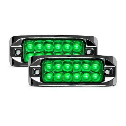 [TR-120 VERDE PAR] Plafón rectangular verde multi LED 
