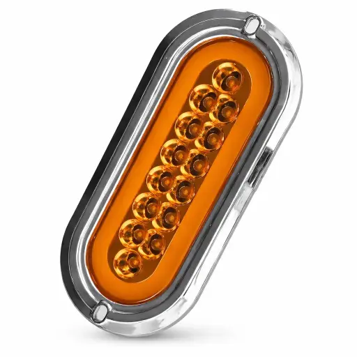 [TR-124 AMBAR] Plafón LED ámbar con aro de gel cromado