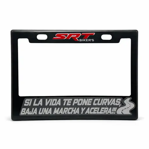 [PPM-SRTCURVAS] Portaplaca flexible para moto "Si la vida te pone curvas, baja una marcha y acelera"
