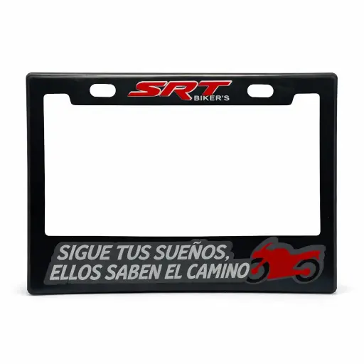 [PPM-SRTSIGUETUSSUEÑOS] Portaplaca flexible para moto "Siguen tus sueños ellos saben el camino"