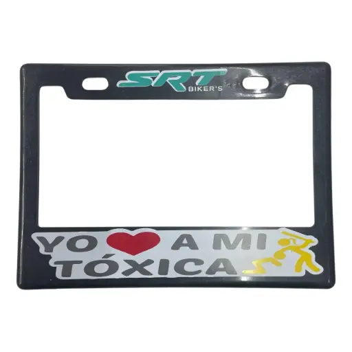 [PPM-SRTMITOXICA2] Portaplaca flexible para moto "Yo amo a mi toxica"