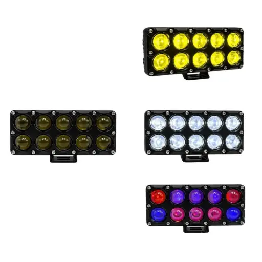 [HY-2428/DEVIL EYE] Barra LED titan de 10 lupas bicolor con ojo de demonio