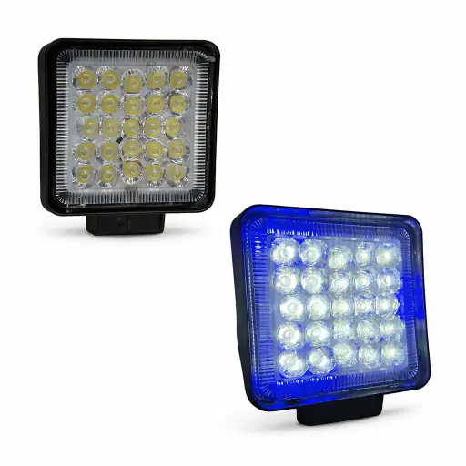 [CL-GZ01B] Faro cuadrado con 20 LED blanco con arillo secuencial azul
