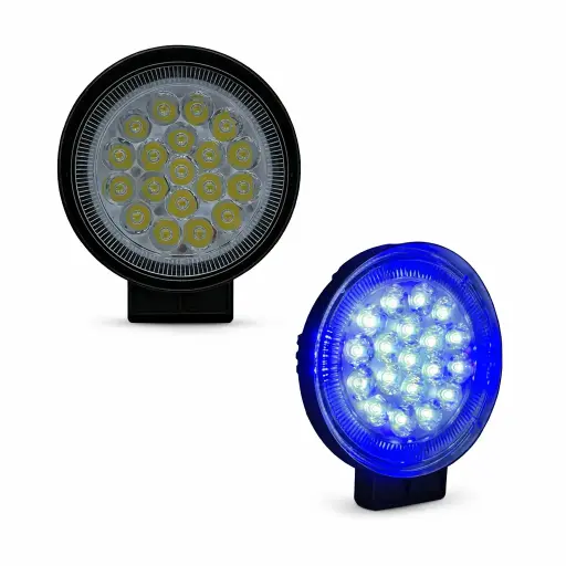 [CL-GZ02B] Faro redondo con 19 LED blanco con arillo secuencial azul