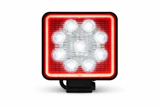 [TU-GZ17R] Faro 9 LED con aro rojo